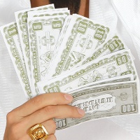 Sac avec billets de dollar - 75 unités