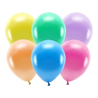 Ballons en latex de 30 cm métallisés biodégradables - PartyDeco - 100 unités